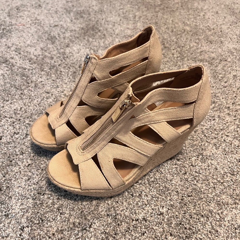 Merona Neutral wedge sandals. Size 6.5